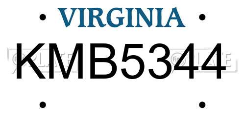 KMB5344 Virginia License Plate