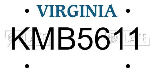 KMB5611 Virginia License Plate