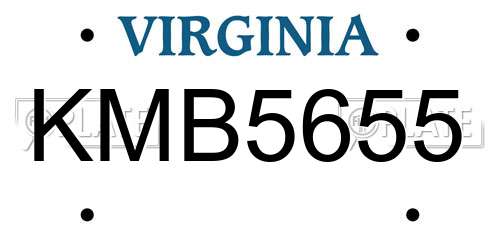 KMB5655 Virginia License Plate