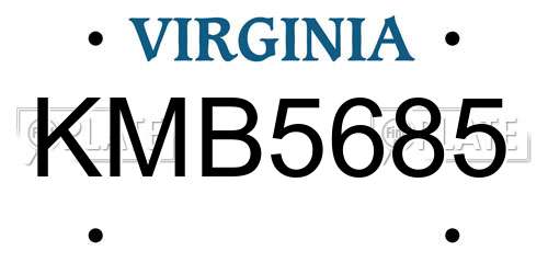 KMB5685 Virginia License Plate