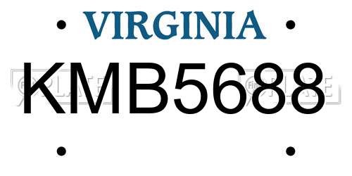 KMB5688 Virginia License Plate