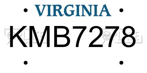 KMB7278 Virginia License Plate