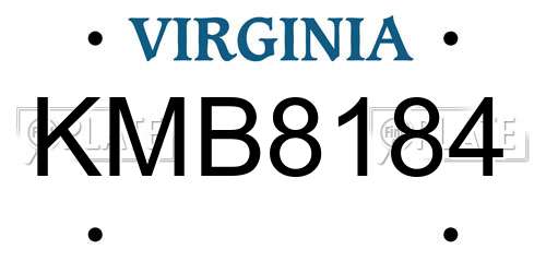KMB8184 Virginia License Plate