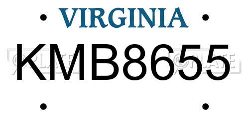 KMB8655 Virginia License Plate