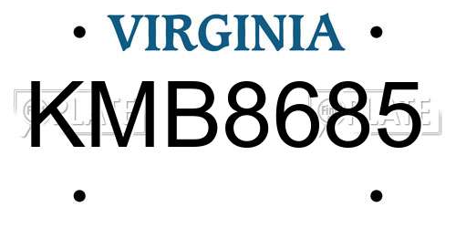 KMB8685 Virginia License Plate