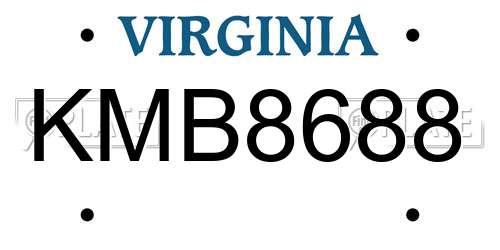 KMB8688 Virginia License Plate