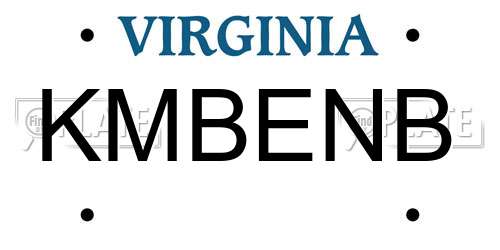 KMBENB Virginia License Plate