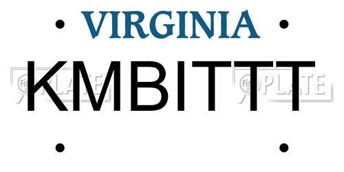 KMBITTT Virginia License Plate