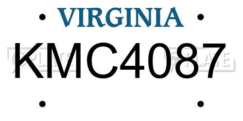 KMC4087 Virginia License Plate