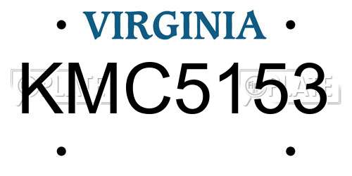 KMC5153 Virginia License Plate