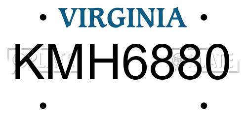 KMH6880 Virginia License Plate
