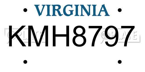 KMH8797 Virginia License Plate