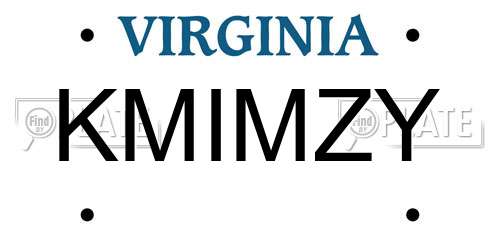 KMIMZY Virginia License Plate