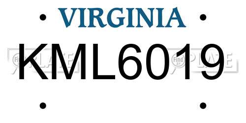 KML6019 Virginia License Plate