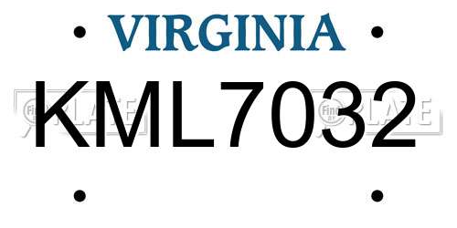 KML7032 Virginia License Plate