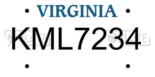 KML7234 Virginia License Plate