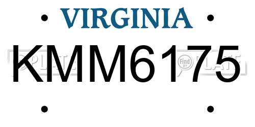 KMM6175 Virginia License Plate