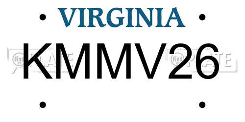 KMMV26 Virginia License Plate