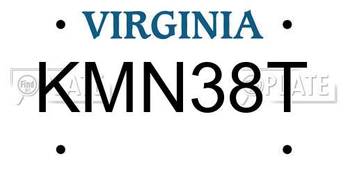 KMN38T Virginia License Plate