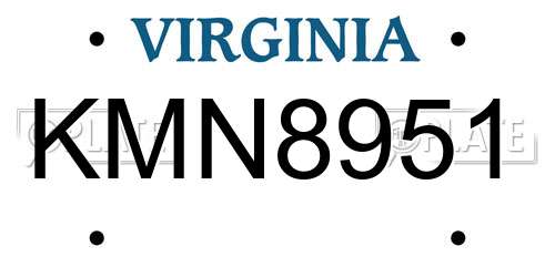 KMN8951 Virginia License Plate