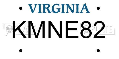 KMNE82 Virginia License Plate