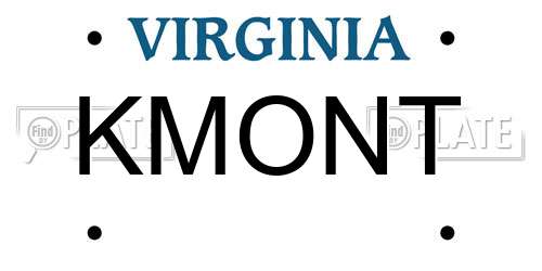 KMONT Virginia License Plate