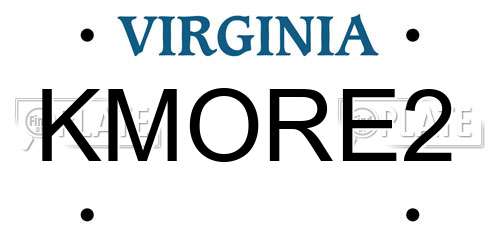 KMORE2 Virginia License Plate