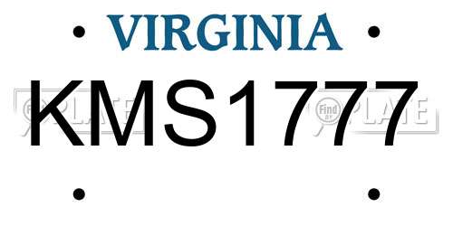 KMS1777 Virginia License Plate
