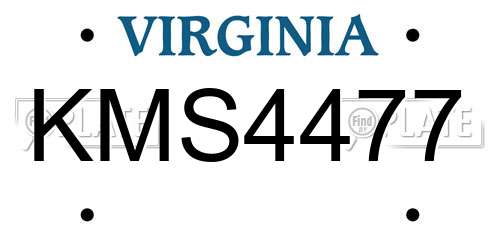 KMS4477 Virginia License Plate