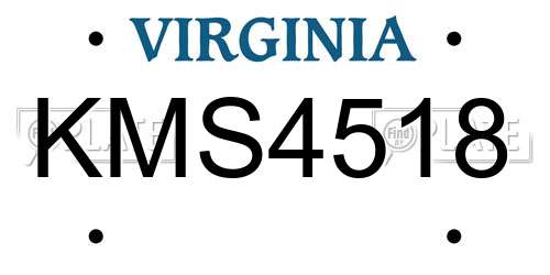 KMS4518 Virginia License Plate