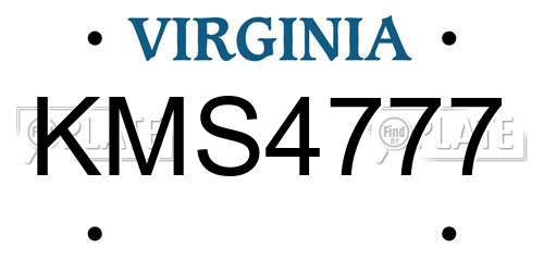 KMS4777 Virginia License Plate