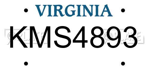 KMS4893 Virginia License Plate