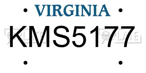 KMS5177 Virginia License Plate