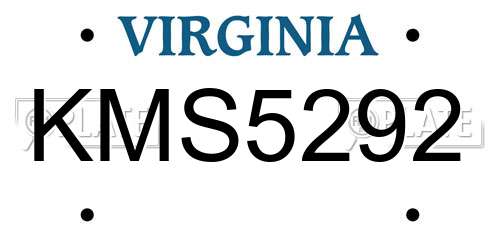 KMS5292 Virginia License Plate