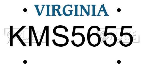 KMS5655 Virginia License Plate