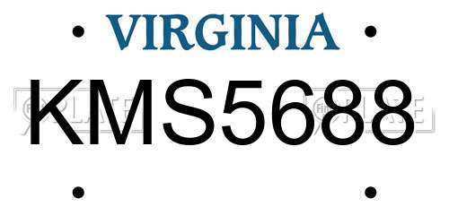 KMS5688 Virginia License Plate