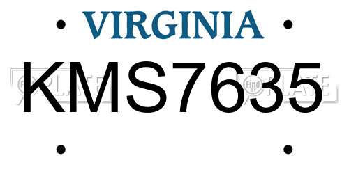 KMS7635 Virginia License Plate