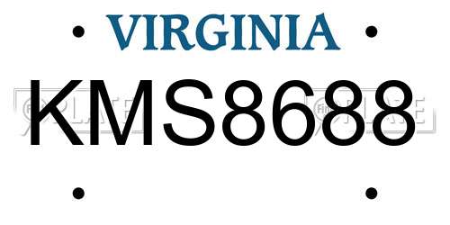 KMS8688 Virginia License Plate