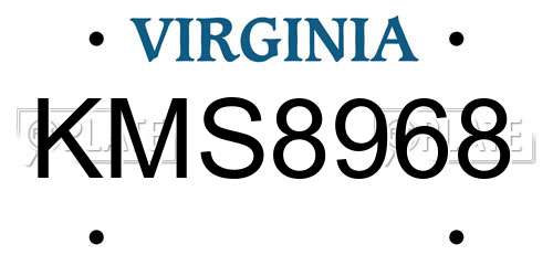 KMS8968 Virginia License Plate