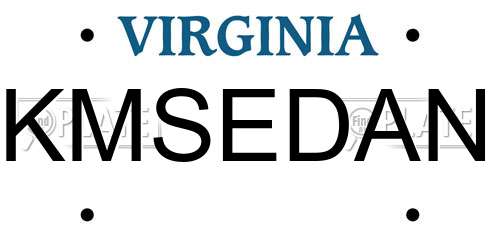 KMSEDAN Virginia License Plate