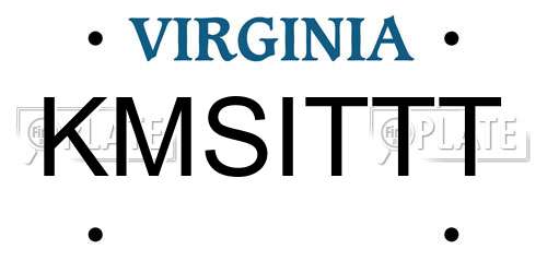 KMSITTT Virginia License Plate