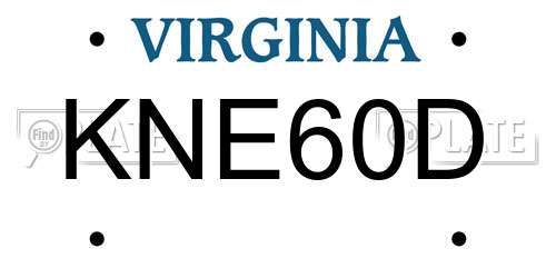KNE60D Virginia License Plate