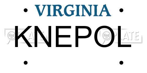 KNEPOL Virginia License Plate