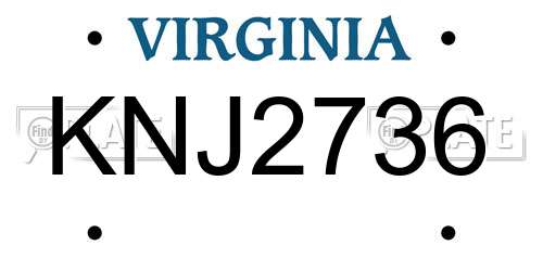 KNJ2736 Virginia License Plate