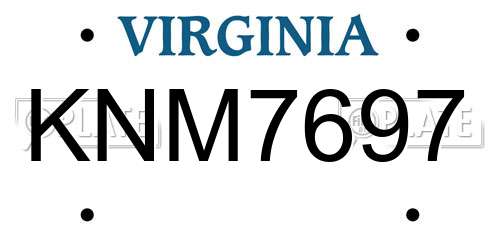 KNM7697 Virginia License Plate