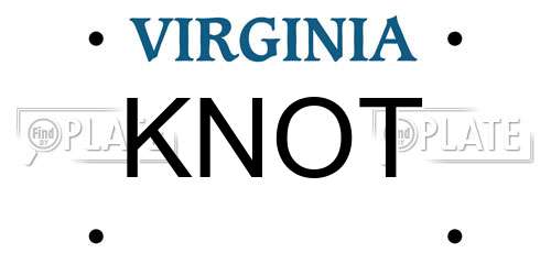 KNOT Virginia License Plate