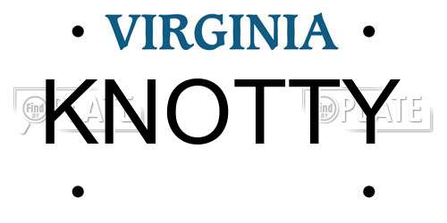 KNOTTY Virginia License Plate