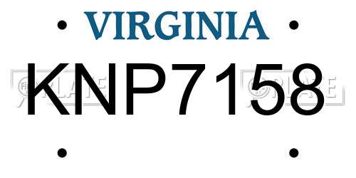 KNP7158 Virginia License Plate