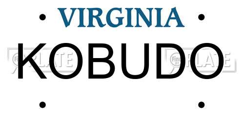 KOBUDO Virginia License Plate