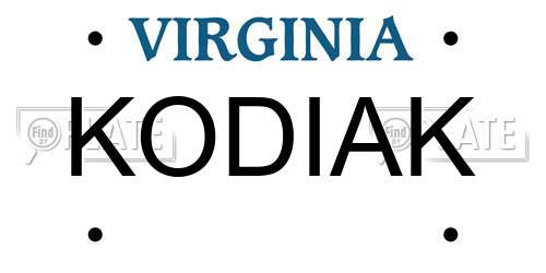 KODIAK Virginia License Plate